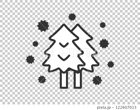 雪松花粉圖示插圖(線描) 雪松花粉圖示插圖(線描) 122607013