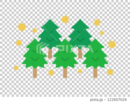 杉の木の花粉のアイコンのイラスト 122607026