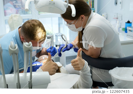 Young dentist at work in the office Young dentist at work in the office 122607435