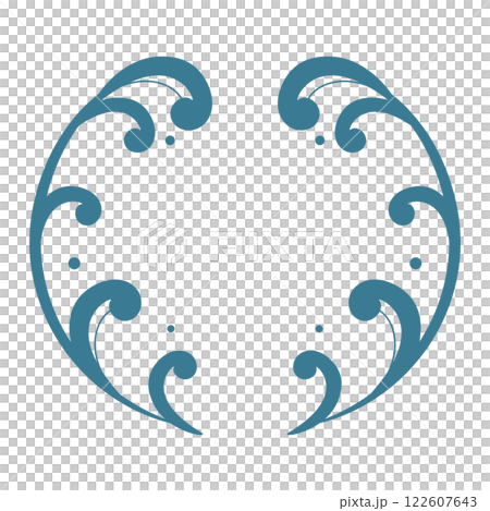 Japanese style wave frame and decoration set - Blue 122607643