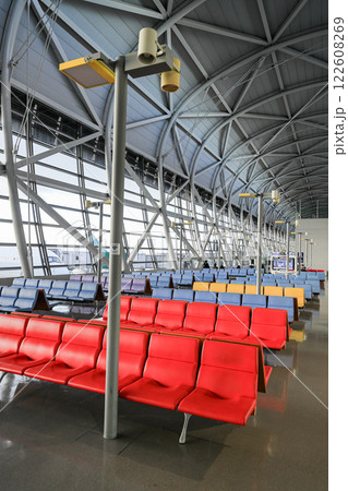 Area for Passengers wait for boarding to Airplane at living zone in airport departure gate. Area for Passengers wait for boarding to Airplane at living zone in airport departure gate. 122608269