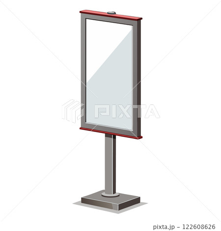 Side view of an ad stand or blank advertising board. Mockup template of ad signage easel 122608626