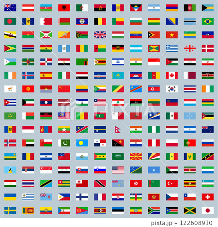 Vector icons of all national flags of the countries of the world 122608910
