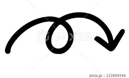 一回転している下向きの矢印(黒色ver.) 一回転している下向きの矢印(黒色ver.) 122609348