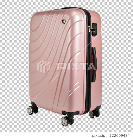 pink Wheeled Luggage no background in PNG format. 122609484