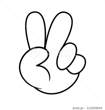 Hand Showing the Number Two Vector Illustration Hand Showing the Number Two Vector Illustration 122609844