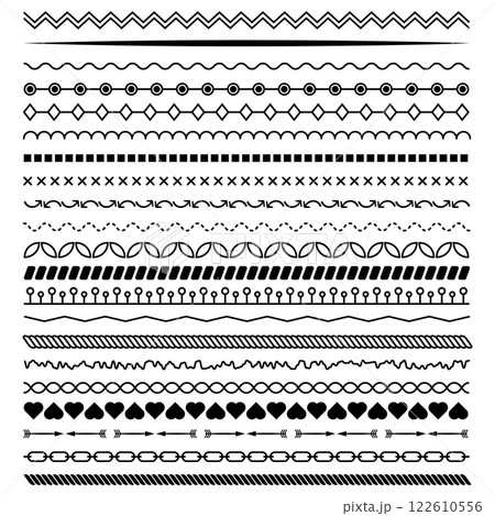 Set of Line Borders Vector Illustration Set of Line Borders Vector Illustration 122610556