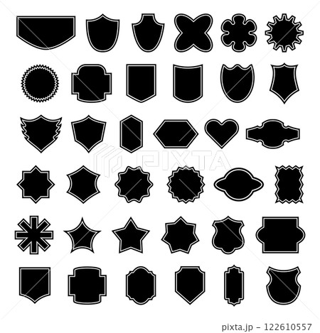 Set of Badges and Shield Shapes Vector Illustration 122610557