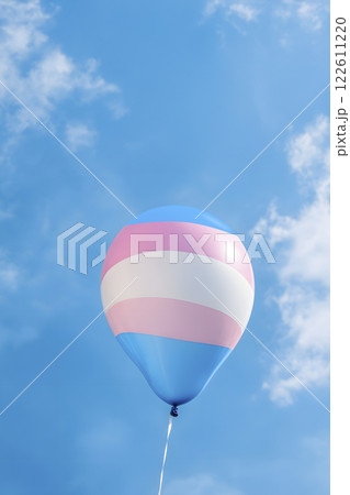 transgender pride flag on a balloon, generative AI transgender pride flag on a balloon, generative AI 122611220