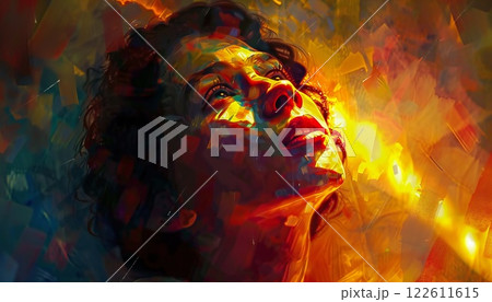 An image of a woman searching for psychological stability 122611615