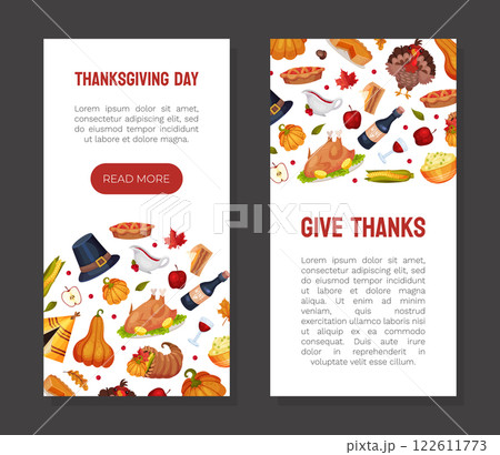 Thanksgiving Banner with Autumn Fest Object Vector Template Thanksgiving Banner with Autumn Fest Object Vector Template 122611773