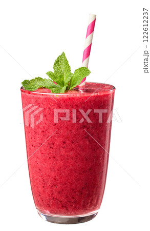 glass of fresh red smoothie glass of fresh red smoothie 122612237
