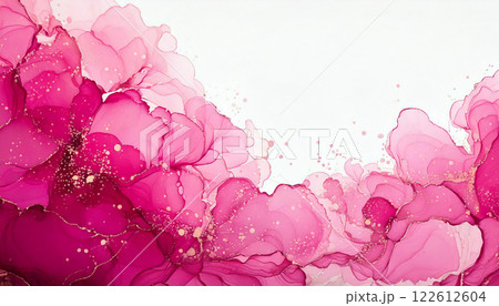 アルコールインクアートの世界／ピンク 122612604