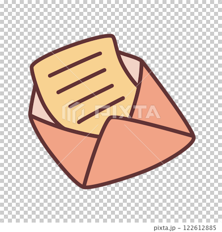 Doodle letter envelope icon hand drawn with thin line in minimalistic style 122612885