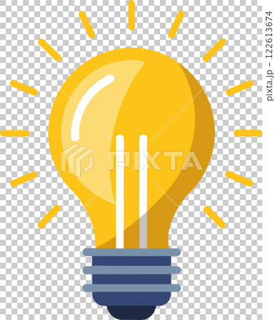 A light bulb with rays coming out of it, Business, Growth Icon 122613674