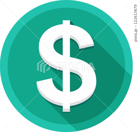 A dollar sign icon in a flat design A dollar sign icon in a flat design 122613679