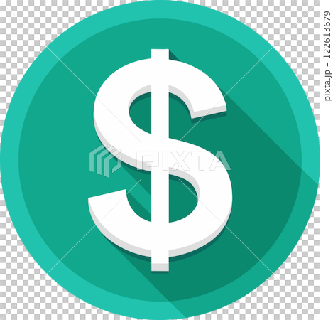 A dollar sign icon in a flat design A dollar sign icon in a flat design 122613679