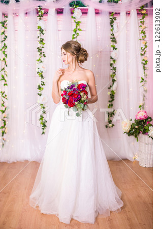 Beautiful Woman Bride Makeup and Hairstyle, Girl studio Beautiful Woman Bride Makeup and Hairstyle, Girl studio 122613902