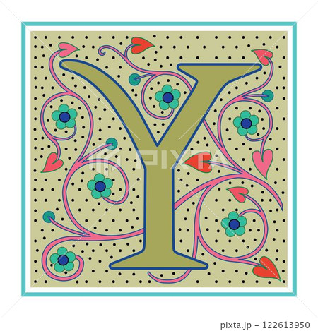 Art Nabel Initial Caps Font Capital Letter Y vector design 122613950