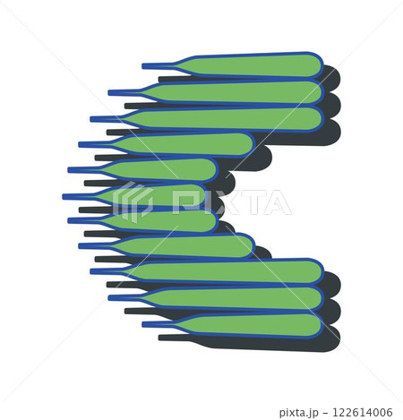 Art Wind Initial Caps Font Capital Letter C vector design 122614006