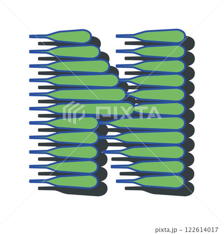 Art Wind Initial Caps Font Capital Letter N vector design 122614017