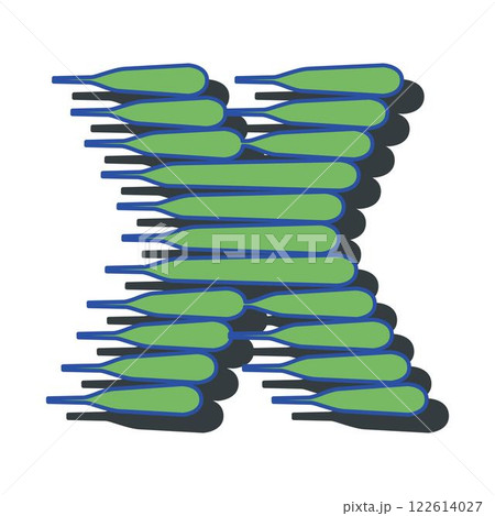 Art Wind Initial Caps Font Capital Letter X vector design 122614027