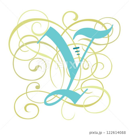 Art Gothic Initial Caps Font Capital Letter Y vector design Art Gothic Initial Caps Font Capital Letter Y vector design 122614088
