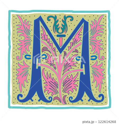 Art Romant Initial Caps Font Capital Letter M vector design Art Romant Initial Caps Font Capital Letter M vector design 122614268