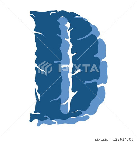 Art Stone Initial Caps Font Capital Letter D vector design 122614309