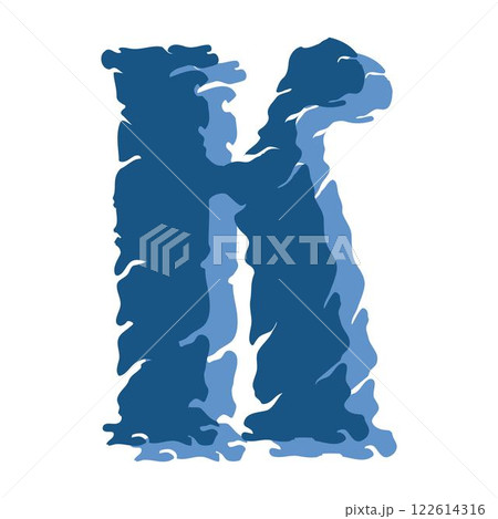 Art Stone Initial Caps Font Capital Letter K vector design 122614316
