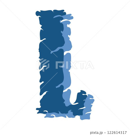 Art Stone Initial Caps Font Capital Letter L vector design 122614317