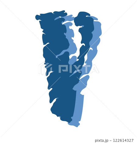 Art Stone Initial Caps Font Capital Letter Y vector design 122614327