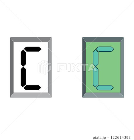 Art Digital Initial Caps Font Capital Letter C vector design 122614392
