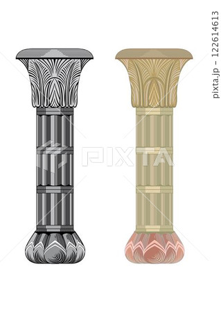 Realistic antique ionic column isolated on white background vector 122614613