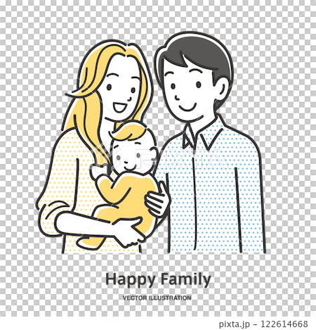 Smiling friendly family image illustration material Smiling friendly family image illustration material 122614668