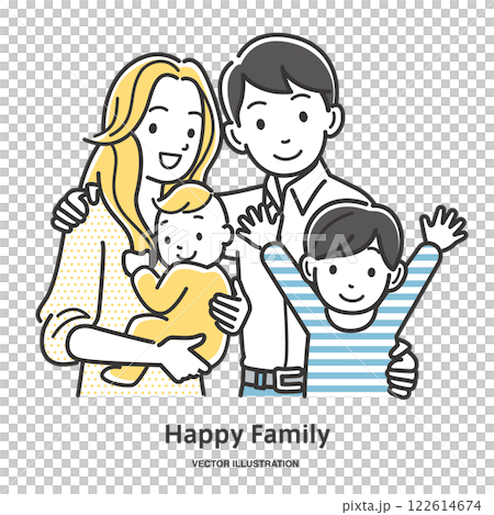 Smiling friendly family image illustration material Smiling friendly family image illustration material 122614674