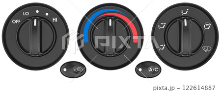 Car Air Conditioning Control Panel, 3D rendering Car Air Conditioning Control Panel, 3D rendering 122614887