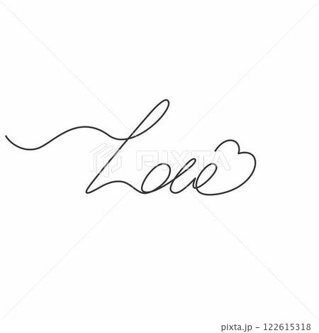 a handwritten continuous one line love word on a white background a handwritten continuous one line love word on a white background 122615318