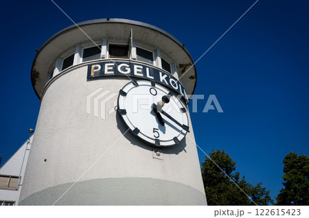 the historical water gauge in Cologne from the 1950s with a mechanical water gauge shows a level of 4.30 meters the historical water gauge in Cologne from the 1950s with a mechanical water gauge shows a level of 4.30 meters 122615423