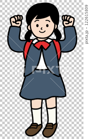 Vector illustration of an elementary school girl Vector illustration of an elementary school girl 122615809