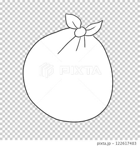 Garbage bag_Simple monotone line drawing illustration_garbage bag 122617483