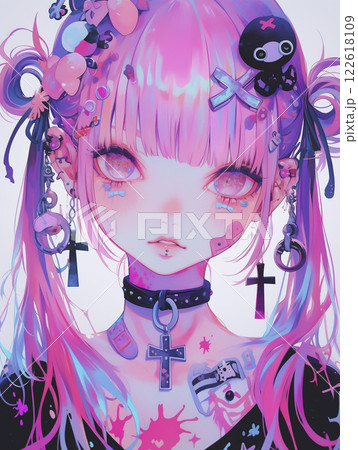 すごく格好良くでファッショナブルな女性のイラスト 122618109