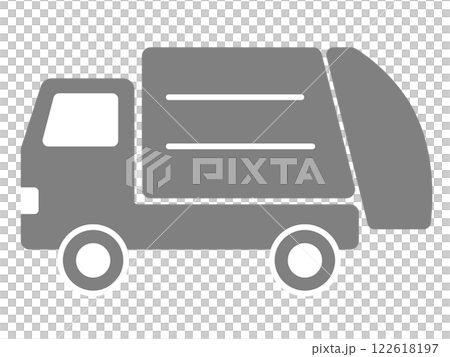 Garbage truck silhouette icon Garbage truck silhouette icon 122618197