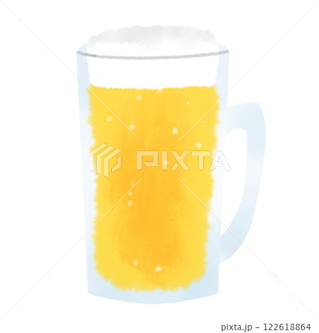水彩風　ビールジョッキのイラスト 122618864