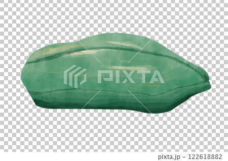 Papaya Fruit Ripe Whole Green Skin Watercolor Illustration for Print and Web Design 122618882