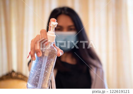 Woman wearing mask protection epidemic flu covid19 Woman wearing mask protection epidemic flu covid19 122619121