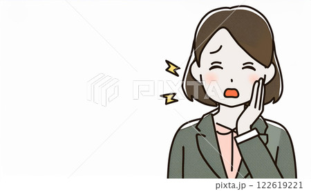 歯痛に苦しむ人 122619221