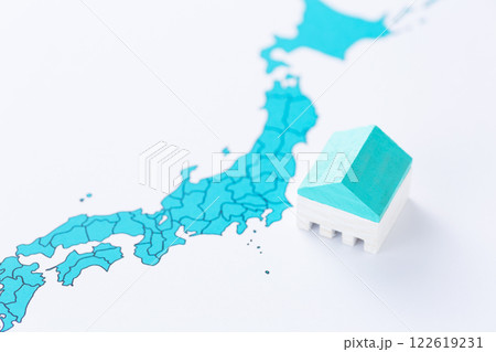 日本列島の地図と住まい 122619231