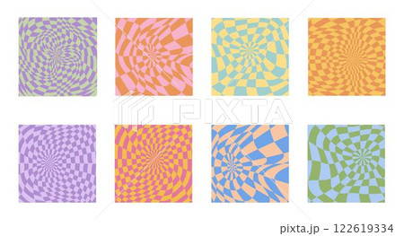 Psychedelic checkerboard poster 122619334