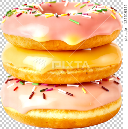 一堆彩色釉面甜甜圈 122619532